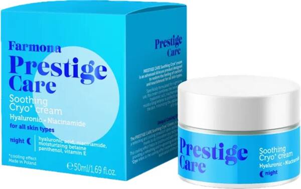 Farmona Prestige Care Kojący Krem ​​Cryo z Kwasem Hialuronowym i Niacynamidem na Noc 50ml