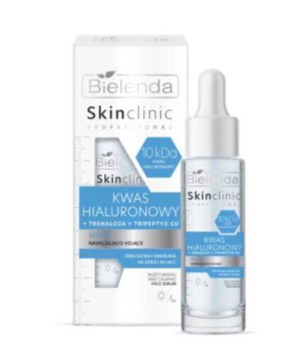 Bielenda Skin Clinic Professional Kwas Hialuronowy Serum Nawilżająco-Kojące dla Skóry Suchej i Wrażliwej na Dzień i na Noc 30ml