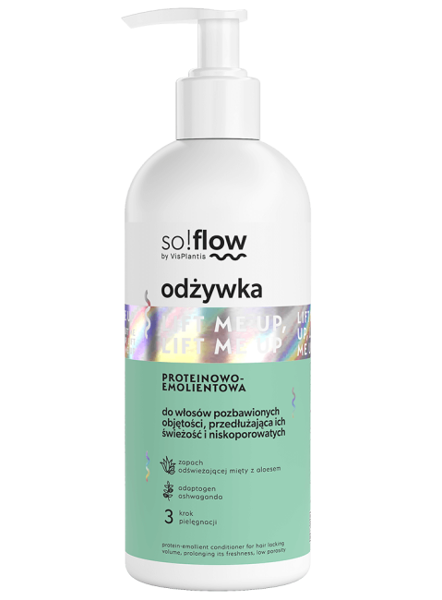 So!Flow by Vis Plantis Odżywka Proteinowo-Emolientowa Włosów Pozbawionych Objętości Przedłużająca ich Świeżość 300ml