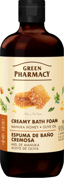 Green Pharmacy Kremowa Pianka do Kąpieli Miód Manuka i Oliwa z Oliwek 500ml