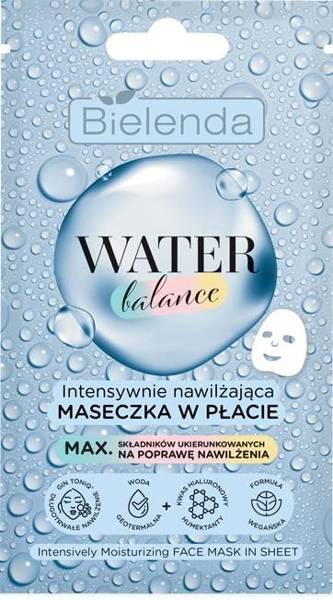 Bielenda Water Balance Intensywnie Nawilżająca Maska w Płacie Vegan 1 Sztuka