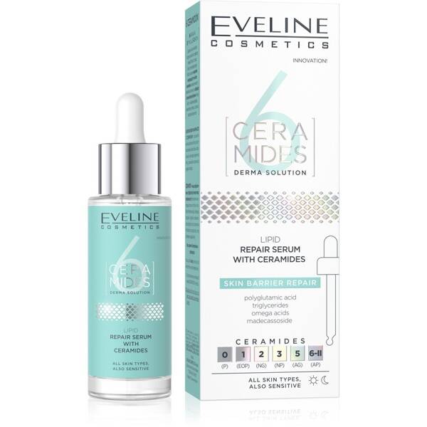 Eveline 6 Ceramides Lipidowe Serum Naprawcze z Ceramidami dla Skóry Suchej i Wrażliwej 30ml