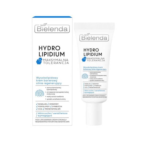 Bielenda Hydro Lipidium Maksymalna Tolerancja Wysokolipidowy Krem Barierowy Silnie Regenerujący 50ml